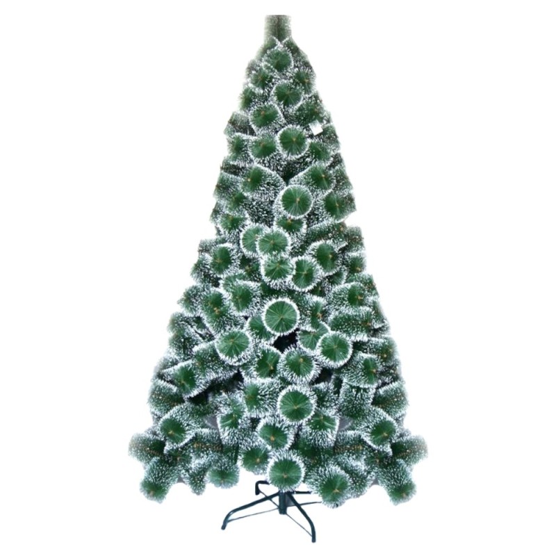 Brad Artificial 240 Cm, Pin Bogat cu Varfuri Albe, Suport Metalic , A5