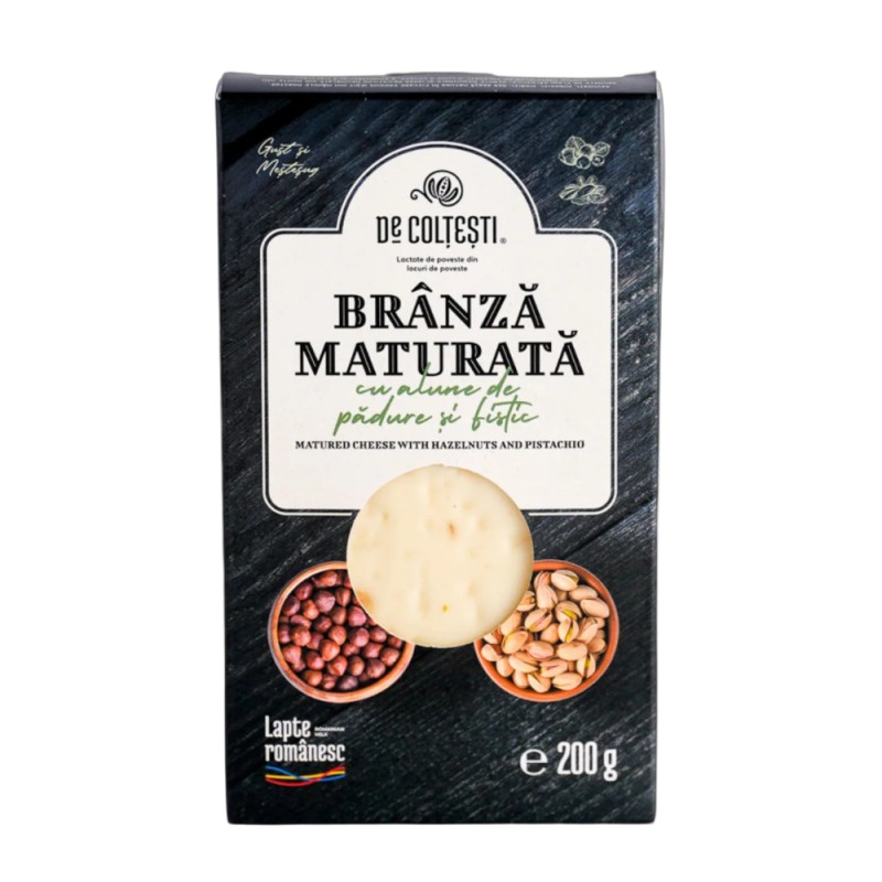 Branza Maturata cu Alune de Padure si Fistic, De Coltesti, 200 g