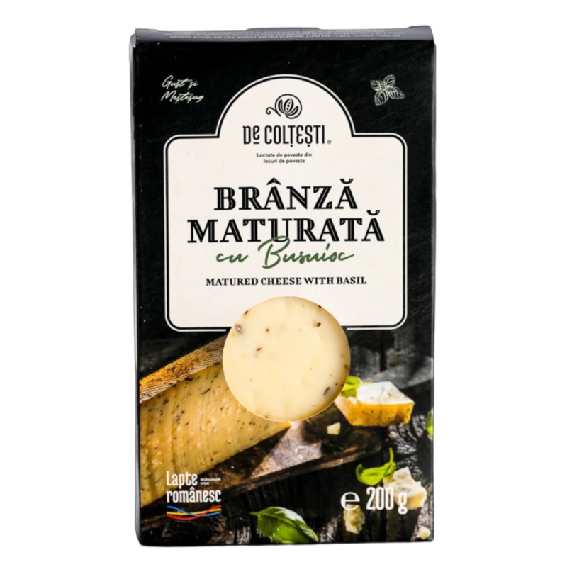 Branza Maturata cu Busuioc, De Coltesti, 200 g