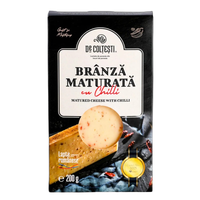 Branza Maturata cu Chilli, De Coltesti, 200 g
