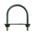 Brida Gard, 42.4 mm, pentru Fixare Panouri Gard, Stalp Rotund, Gri Antracit