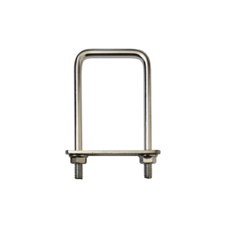 Brida Otel Rotund, 50 x 100 mm, Tip U, pentru Fixare Panouri Gard, Stalp Rectangular, Zincat