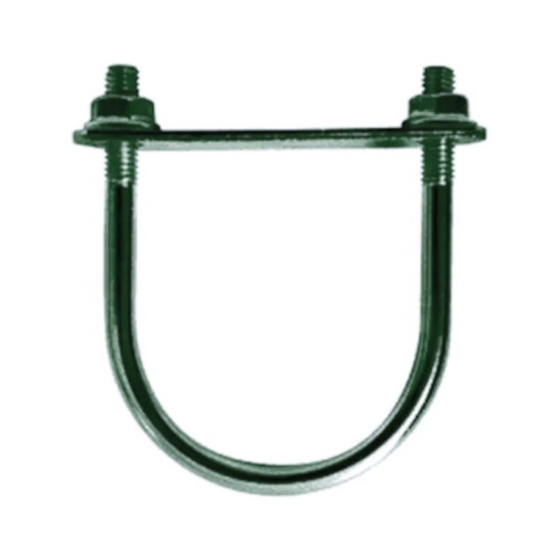 Brida Otel Rotund 75 mm Tip U pentru Fixarea Panourilor de Gard pe Stalpi Rotunzi, Vopsit RAL 6005