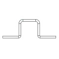 Brida pentru Profile 41 x 41 mm, 135 x 48 x 5 mm, Zincat