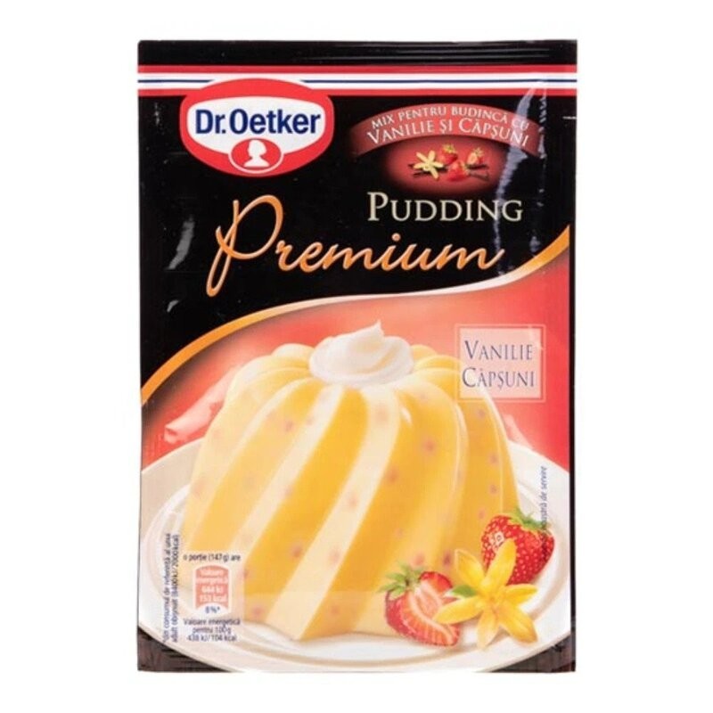 Budinca Premium Dr. Oetker Vanilie Capsuni 35 g