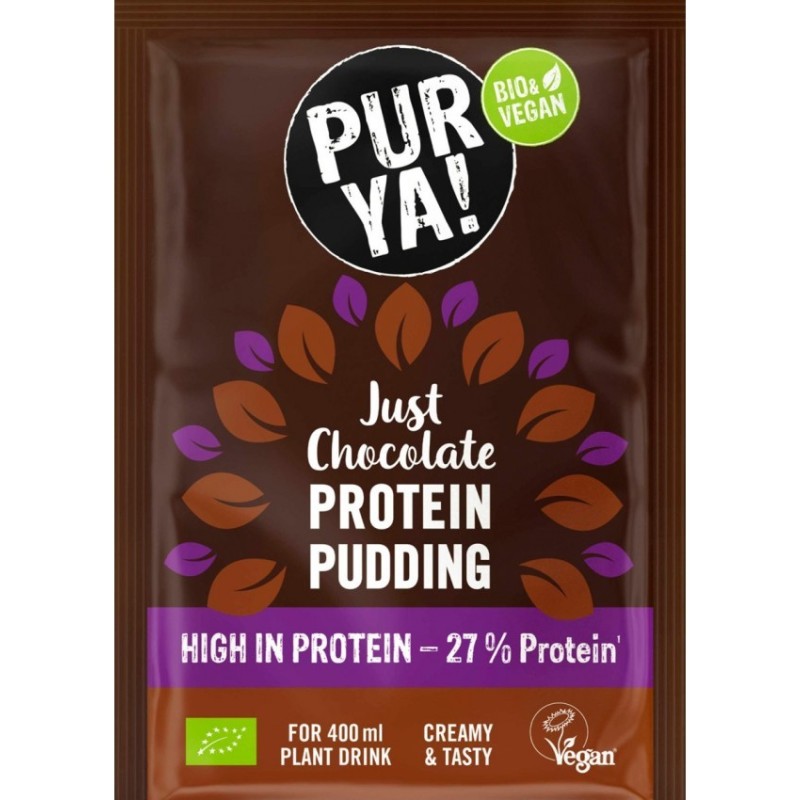 Budinca Proteica Bio de Ciocolata, 27% Proteina, 46 g, Pur Ya