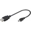 Cablu Adaptor USB 2.0 A Mama - Mini USB 5pini Tata, 0.2m, Goobay