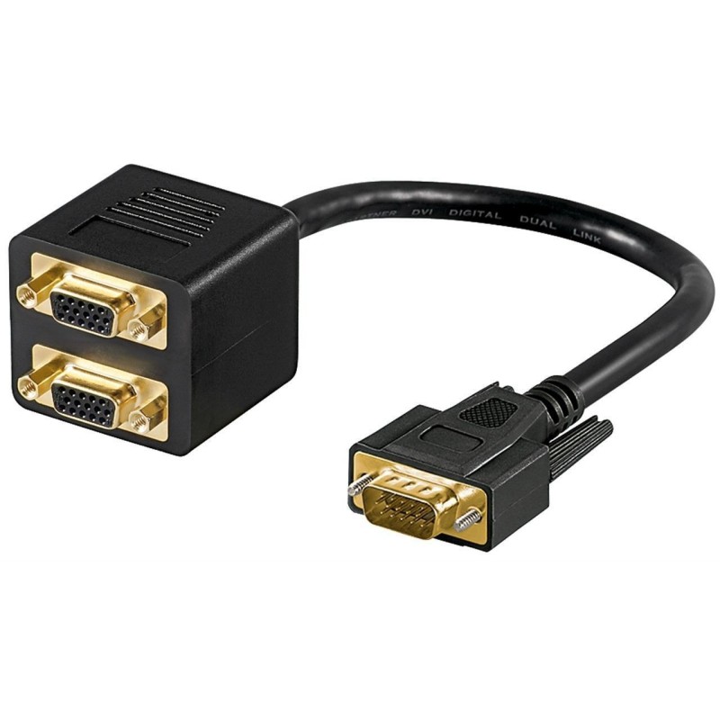 Cablu Adaptor VGA Tata - 2 x VGA Mama, Goobay