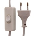 Cablu Alimentare cu Intrerupator pe Fir, 2 x 0.75mmp, 2m, Alb