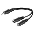 Cablu Audio 3.5mm Stereo Tata - 2 x 3.5mm Stereo Mama, Negru 0.2m Goobay
