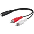 Cablu Audio Jack Stereo 3.5mm Mama, 2 x RCA Tata, 0.2m