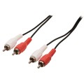 Cablu Audio Stereo 2 x RCA Tata - 2 x RCA Tata, Negru 1.5m, Valueline