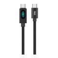 Cablu de Date si Incarcare USB-C - USB-C, 1 m, Afisaj Incarcare, 20V/5A 100W, Well, Negru