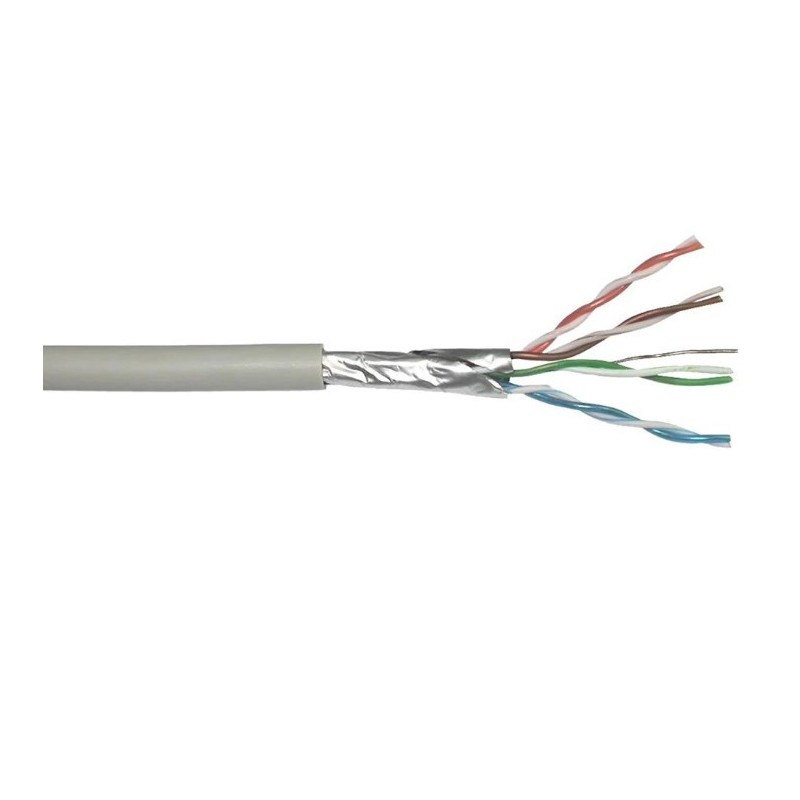 Cablu de Retea F / UTP Well, Cat 5e, 8 Fire din Cupru, Rola 305m, Gri