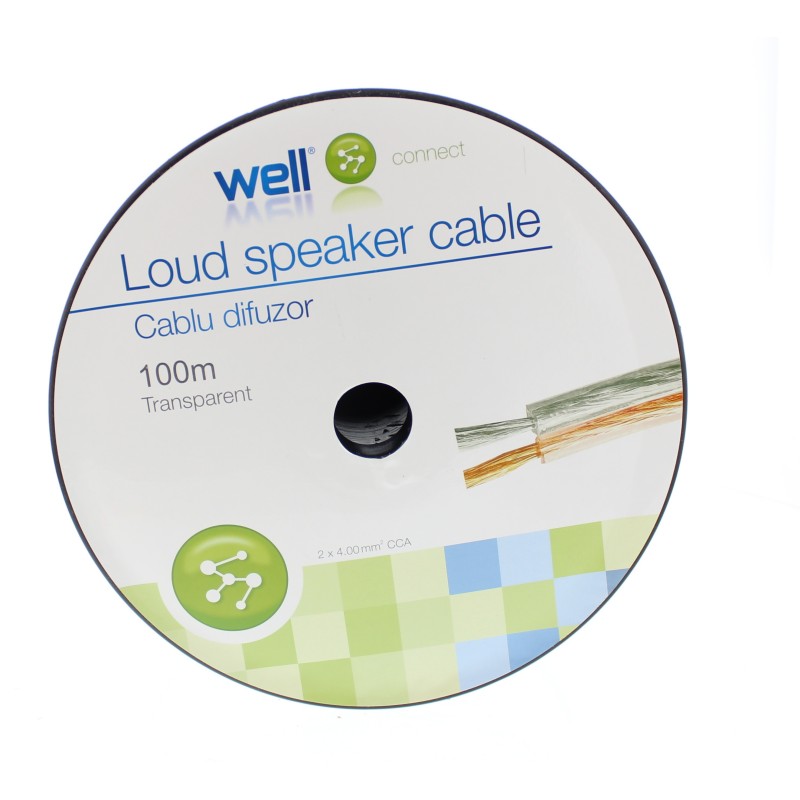 Cablu Difuzor Transparent 2 x 4.00mmp, 100m, Well