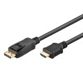 Cablu Displayport Tata - HDMI Tata, Contacte Aurite, 2m, Goobay