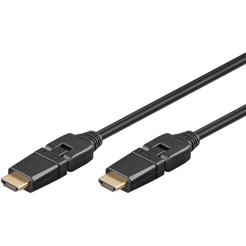 Cablu HDMI High Speed, cu Ethernet, 360°, 5m, Goobay