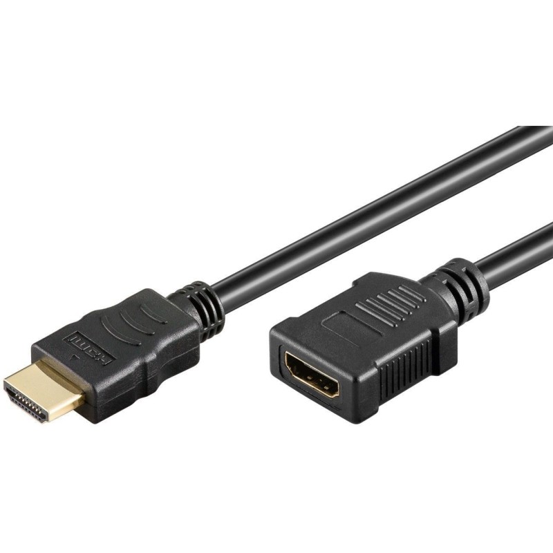 Cablu HDMI Tata - HDMI Mama, HighSpeed Ethernet, Contacte Aurite, 2m
