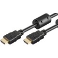 Cablu HDMI Tata - HDMI Tata, cu Ethernet, Contacte Aurite, 2m, Goobay