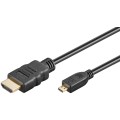 Cablu HDMI Tata - Micro HDMI Tata, High Speed Ethernet, Contacte Aurite, 1.5m, Goobay