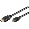 Cablu HDMI Tata - Mini HDMI Tata, High Speed Ethernet, Contacte Aurite, 2m, Goobay