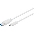 Cablu USB 3.0 A Tata - USB-C, 1m, Alb, Goobay