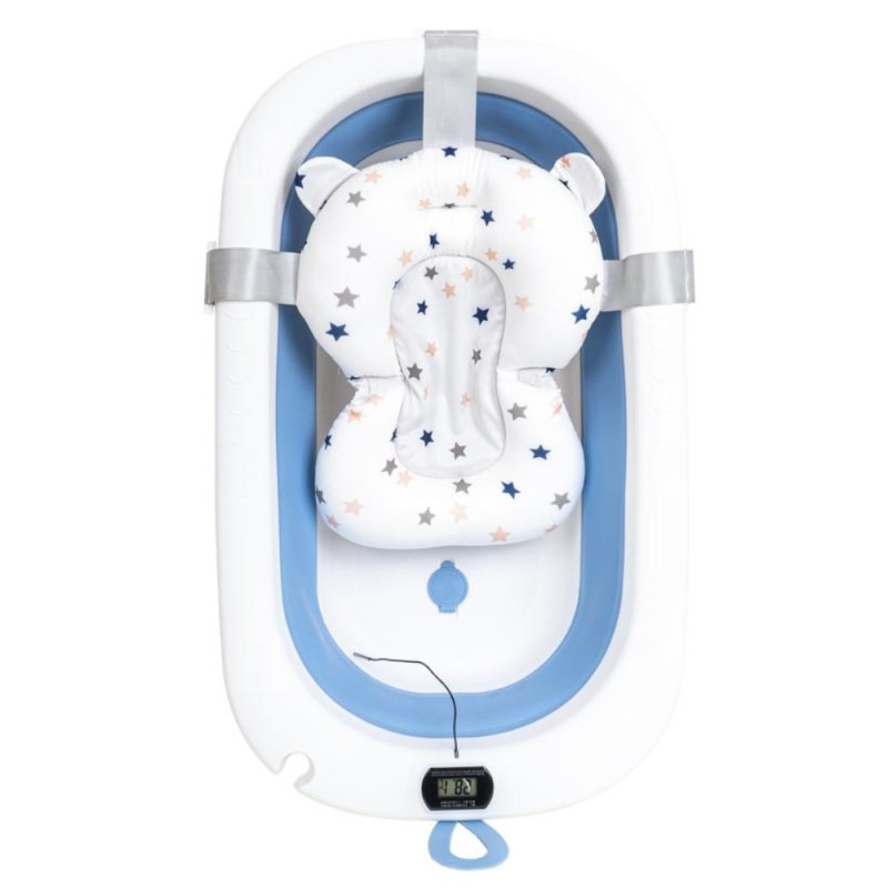 Cadita Pliabila cu Termometru Digital, Albastru