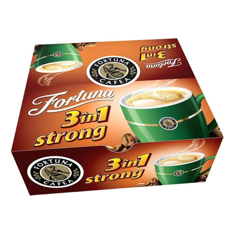 Cafea 3 in 1 Fortuna Strong, 24 Plicuri, 17 g