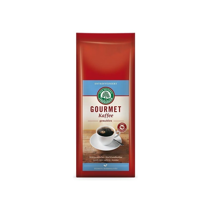 Cafea Bio Macinata Gourmet Decofeinizata - 100 % Arabica, 250 g Lebensbaum