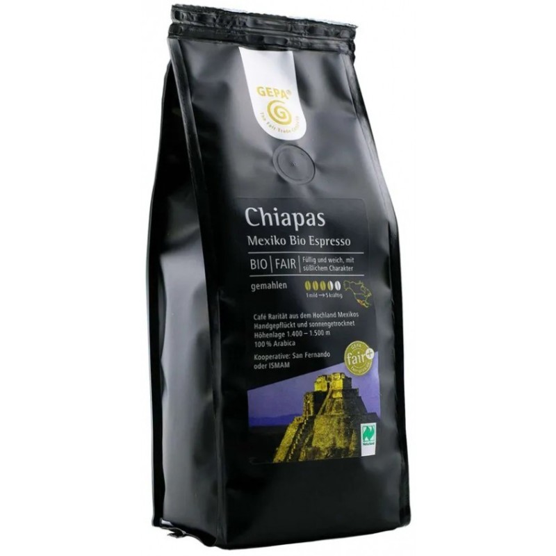 Cafea Bio si Fairtrade Macinata Chiapas Mexico Espresso, 250 g, Gepa