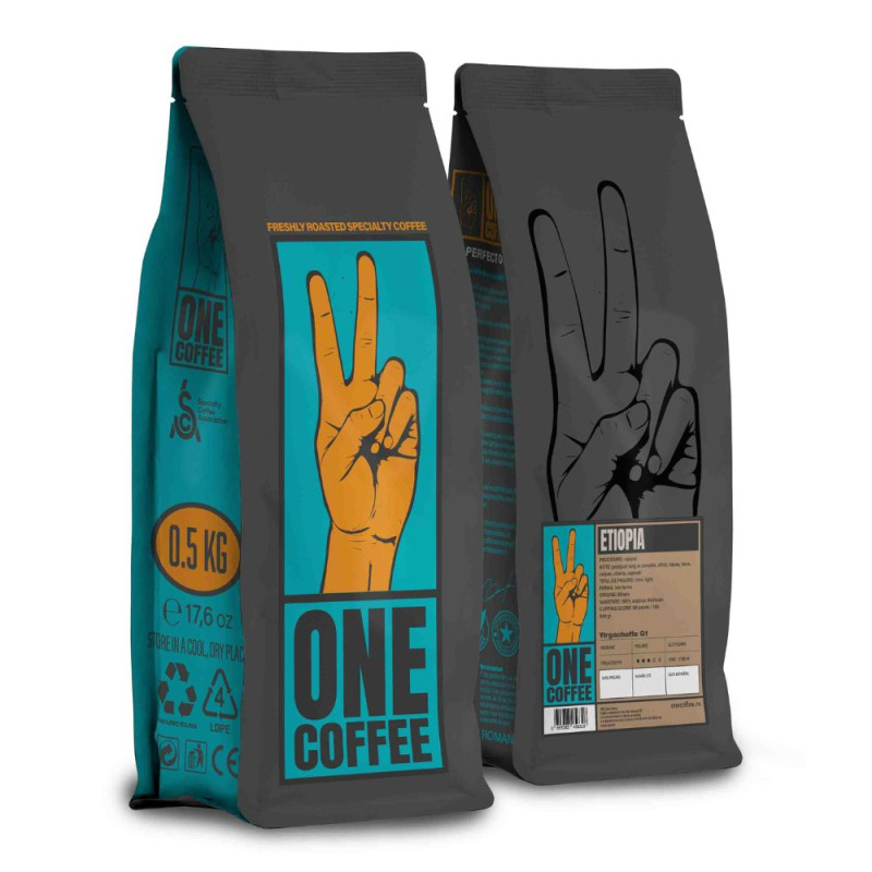 Cafea Boabe Etiopia Yirgacheffe G1, de Specialitate, One Coffee, 0.5 kg