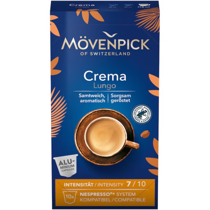 Cafea Capsule, Movenpick Crema Lungo, Bio, 5,7 g, 10 Capsule