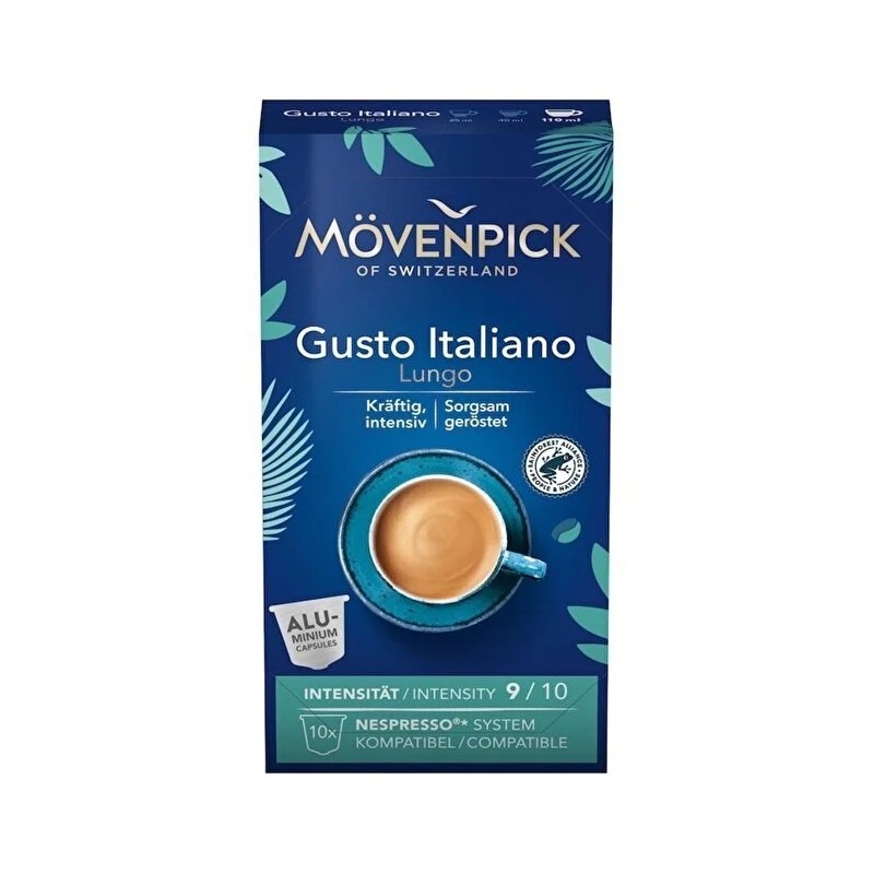 Cafea Capsule, Movenpick Gusto Italiano Lungo, 5,7 g, 10 Capsule
