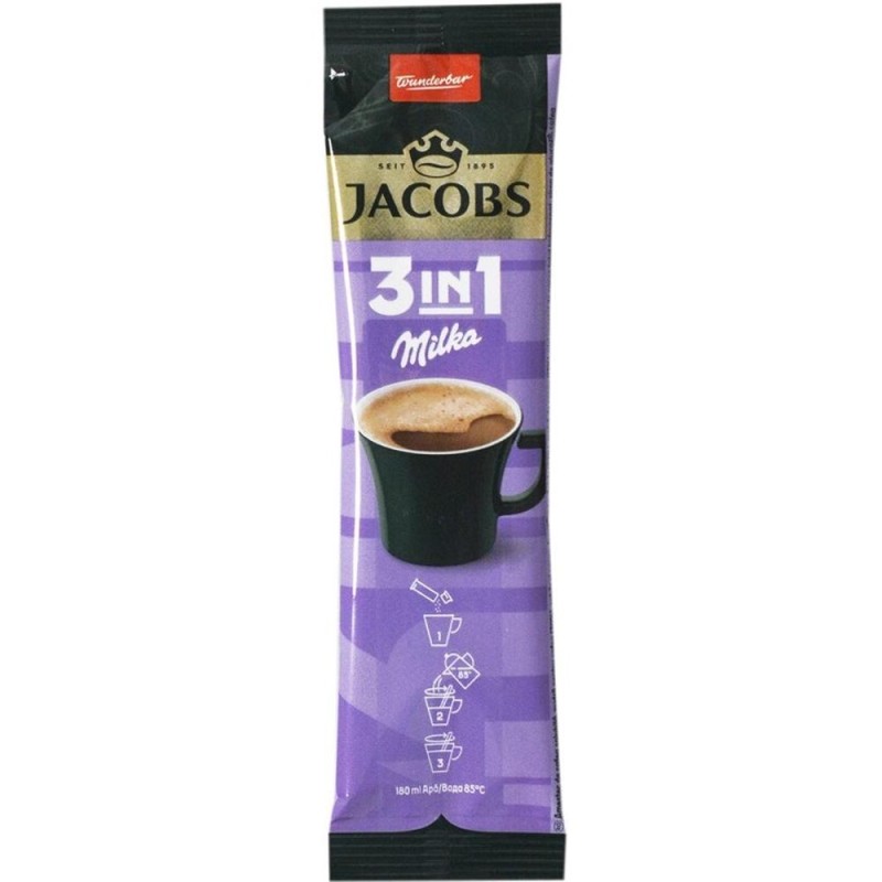Cafea Jacobs 3 in 1 Milka, 12.4 g