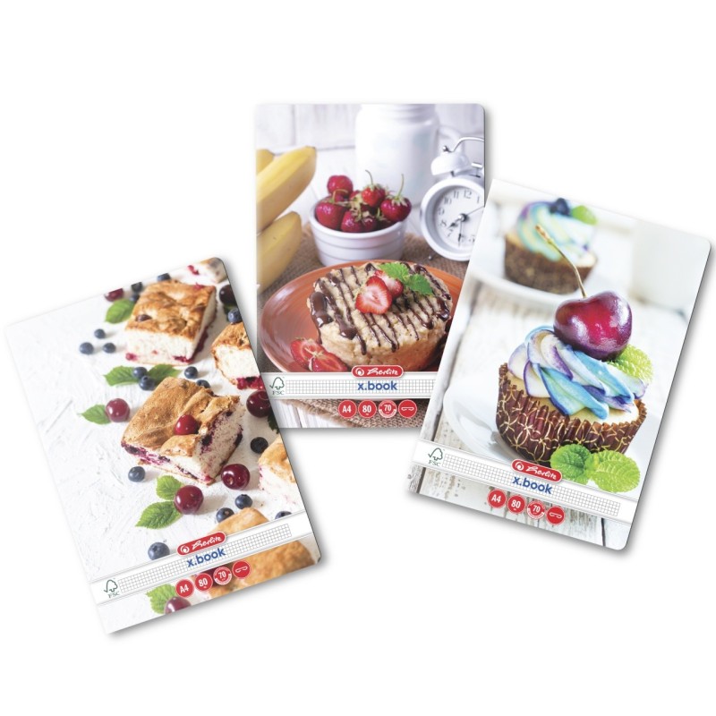 Caiet A4, 80 File, Matematica, Motiv Cupcakes