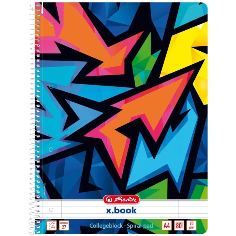 Caiet A4 cu Spira, 80 File, Dictando, Neon Art