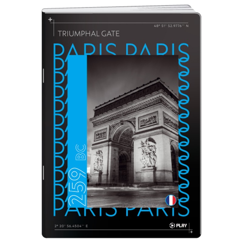 Caiet A4 Matematica, 42 File, 80 g, Coperta Paris, Varianta 3