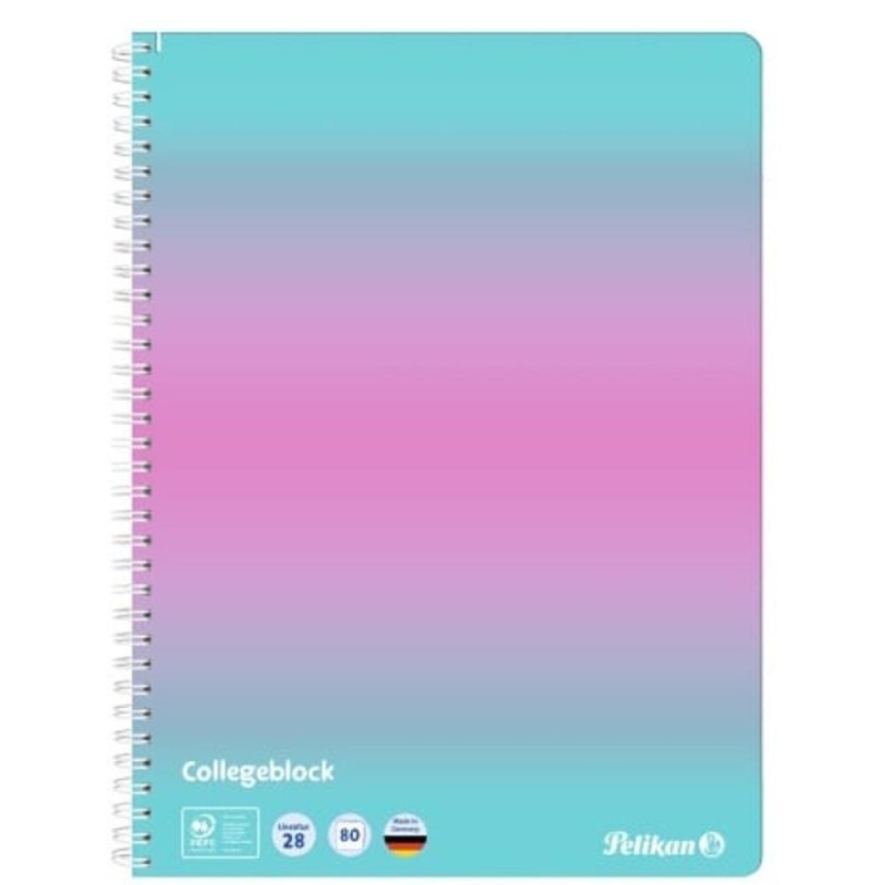 Caiet A4 Matematica Perforat, 80 de File Spira, Color Edition, Culoare Roz/Menta, Pelikan