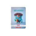 Caiet A5, 48 File, 70 g / mp, Hartie FSC MIX, Dictando, Colturi Rotunjite, Motiv Cute Monster