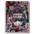 Caiet Dictando, Spira Metal, 200 File, Coperta London Feelings, Varianta 3