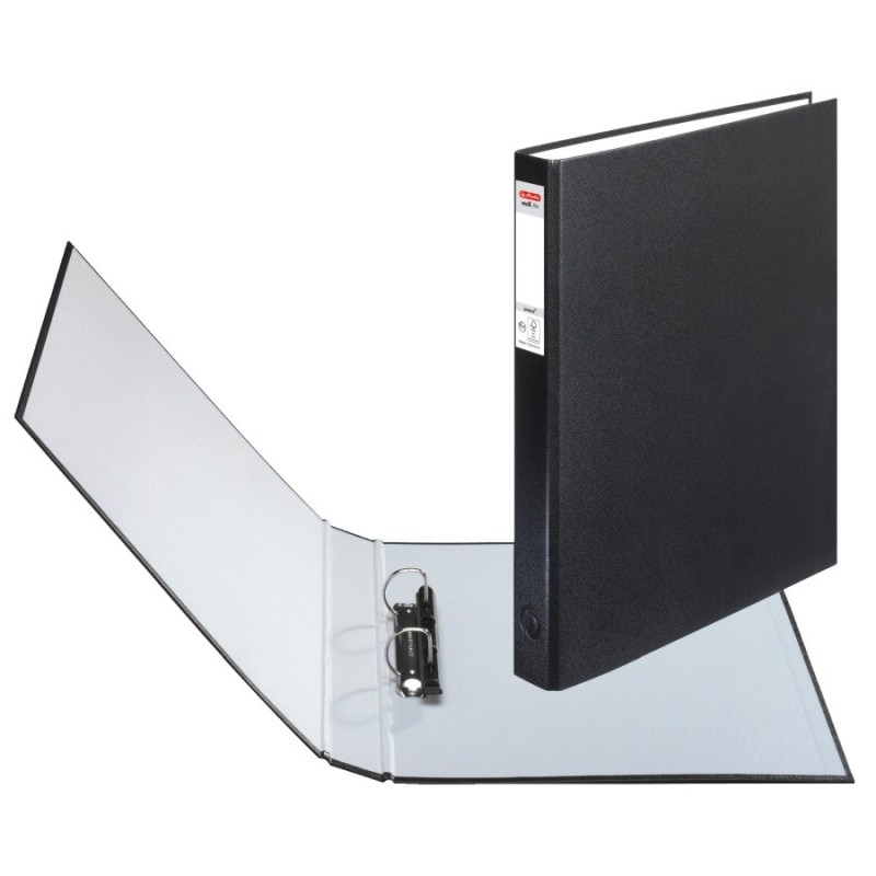 Caiet Mecanic A4, 2 Inele, Negru, Herlitz