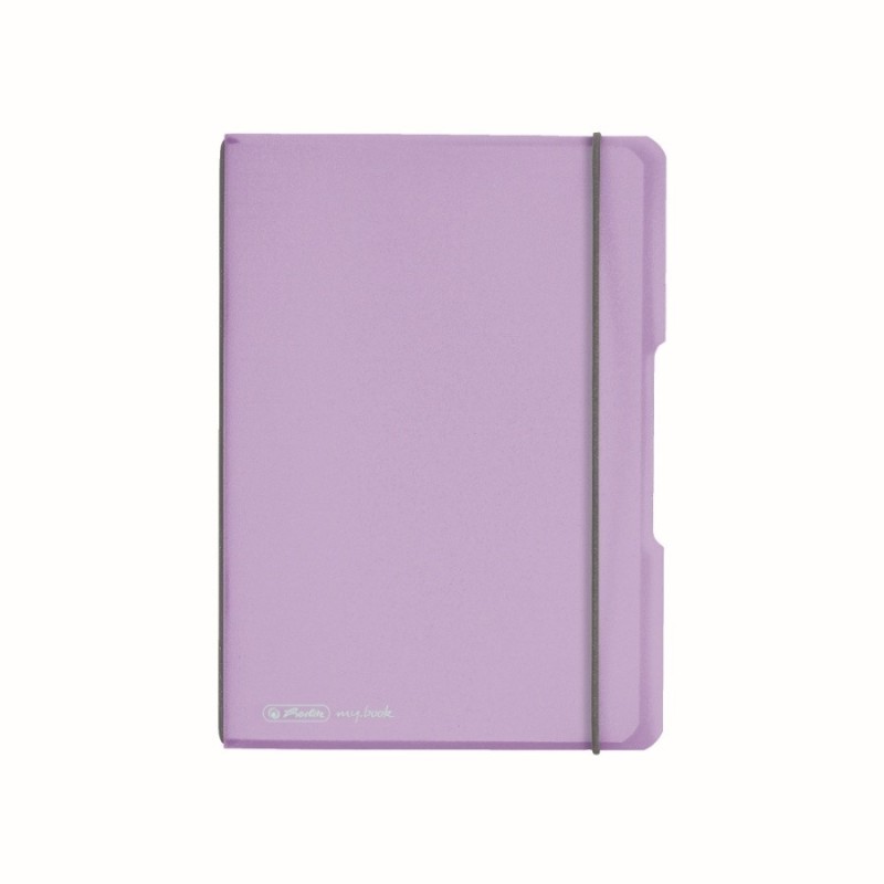 Caiet My Book Flex A5, 40 File, 80 g, Dictando, Coperta Mov Transparenta, Elastic Gri