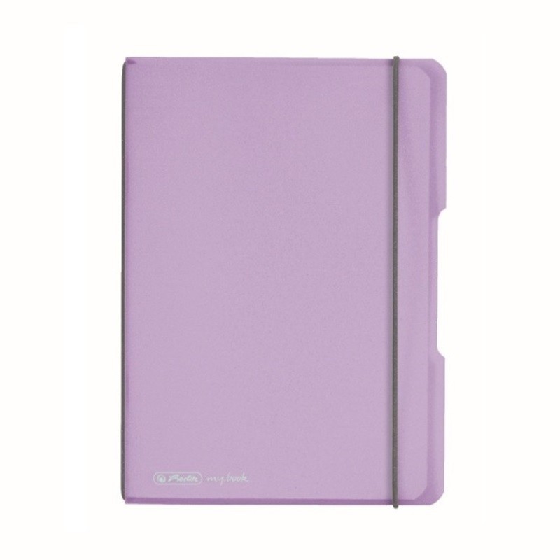 Caiet My Book Flex A5, 40 File, 80 g, Matematica, Coperta Mov Transparenta, Elastic Gri