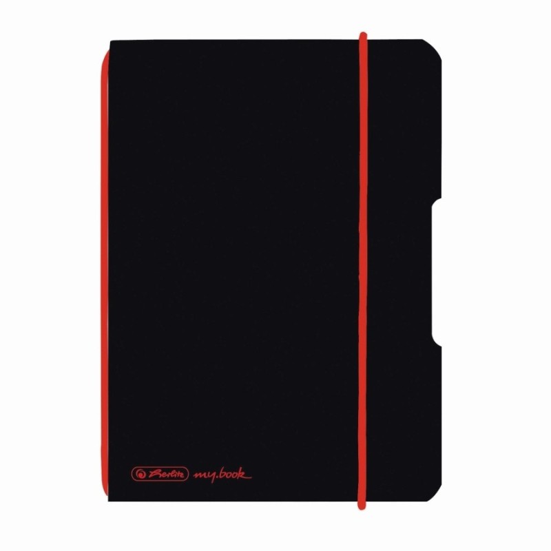 Caiet My Book Flex A6, 40 File, Dictando, Negru cu Logo Rosu