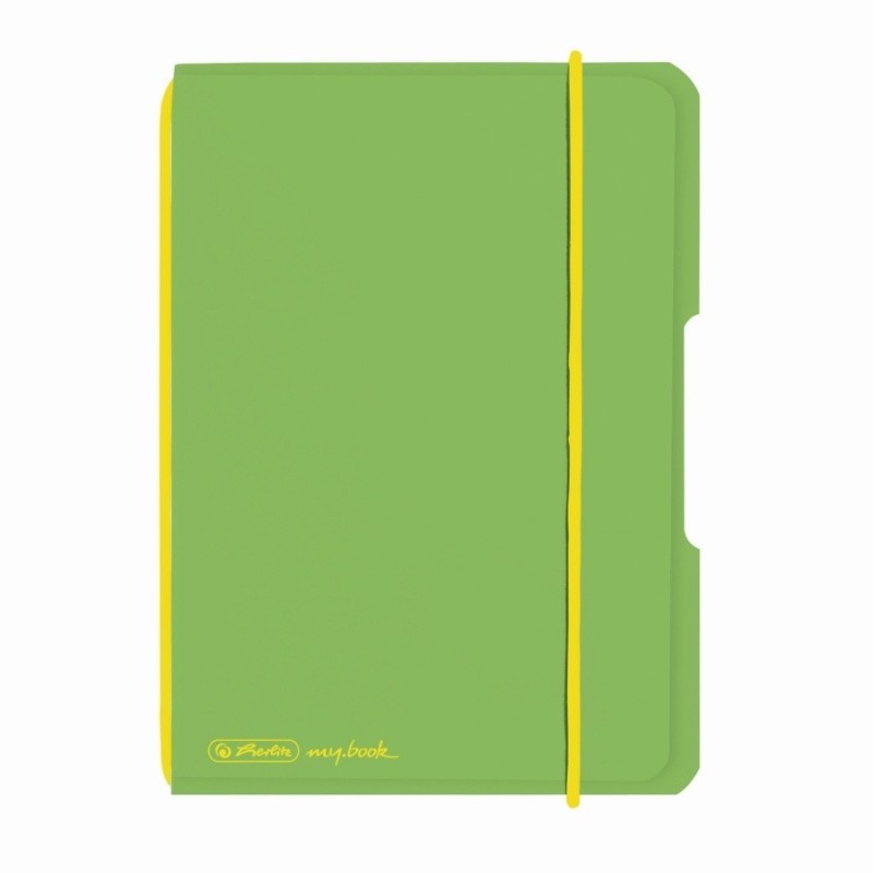 Caiet My Book Flex A6, 40 File, Dictando, Verde Deschis Transparent cu Logo Galben