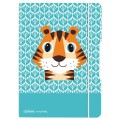 Caiet My.Book Flex, A5, 40 File, Patratele, Cute Animals Tiger, Elastic Gri