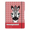 Caiet My.Book Flex, A5, 40 File, Patratele, Cute Animals Zebra, Elastic Negru