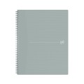 Caiet Oxford Origins, A4 +  70 File, Hartie Optik 90 g / mp, Scribzee, Ecolabel, Coperta Plastifiata Flexibila, Matematica, Gri