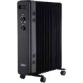 Calorifer cu 11 Elementi, 2500 W, Protectie la Rasturnare, Termostat Reglabil, Negru