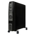 Calorifer Electric cu Ulei, 11 Elementi, Putere 2500W, Termostat Reglabil, Negru